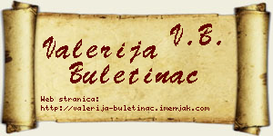 Valerija Buletinac vizit kartica